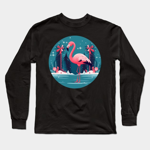 Flamingo Flock Sunset, Love Flamingos Long Sleeve T-Shirt by dukito